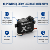 Servomoteur numérique micro sans noyau en aluminium étanche 3KG XQ-S1009F 0.07s pour mini avion et hélicoptère RC XQ Power 7.4V