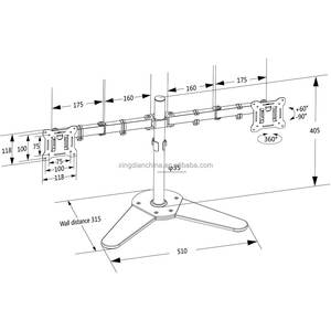 แขนมอนิเตอร์เหล็ก MS0029B แบบประกบตั้งได้หลายระดับสำหรับแขนจอภาพคู่ขนาด100x100มม. - Product Image 2