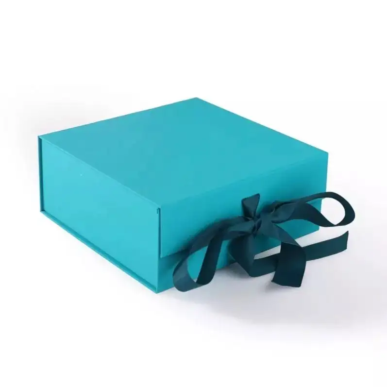Caja de regalo de Navidad con tapa y cinta, caja de regalo de cartón Rectangular