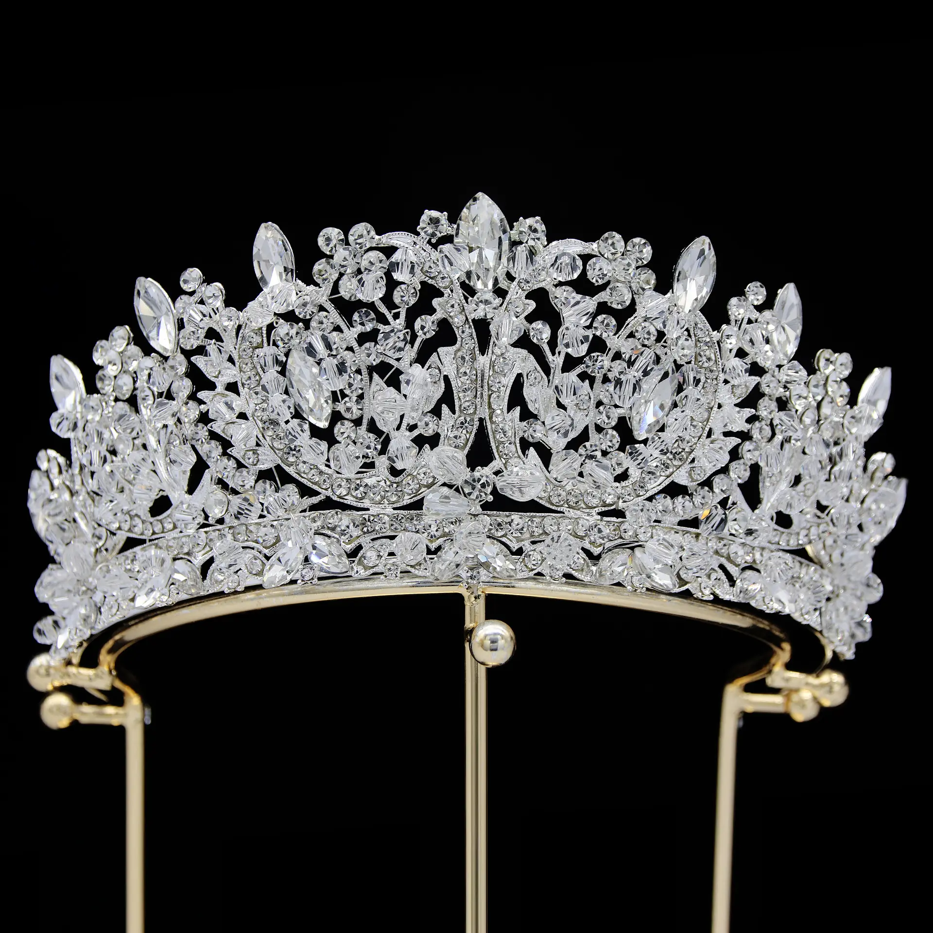 HY Manufacturers spot direct sales elegant temperament multicolor alloy crystal wedding tiara bride crown