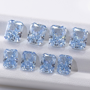 Rạng rỡ cắt đá nghiền cắt màu xanh Cubic Zirconia L <span class=keywords><strong>Fancy</strong></span> màu xanh CZ Loose đá tổng hợp đá quý đối với trang sức làm - Product Image 4