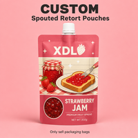 Pochettes à bec verseur personnalisées recyclables de qualité alimentaire refermables pour soupes, sauces, condiments et trempettes, haute barrière, avec logo de marque imprimé