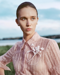 Blusas y Camisas Elegantes para Mujer, Nueva Colección, BLUSA CON RAYAS SERPENTÍNEAS, Manga Larga, Tela CUPRO, Blusas para Mujer para Primavera/Verano - Product Image 2