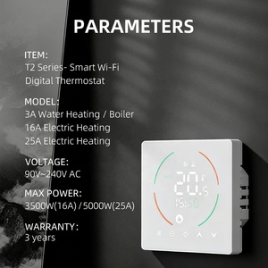 <span class=keywords><strong>Termostato</strong></span> Inteligente <span class=keywords><strong>WiFi</strong></span> TUYA para Calefacción de Piso, Caldera de Agua Eléctrica, Control Remoto, Compatible con TUYA, Alexa y <span class=keywords><strong>Google</strong></span> <span class=keywords><strong>Home</strong></span>, Blanco y Negro - Product Image 2
