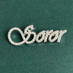 Broches de cristal Soror Diva para mujer, Pin de solapa de Metal de aleación, perla para bodas, fiestas, compromisos, joyería de hermandad griega - Product Image 5