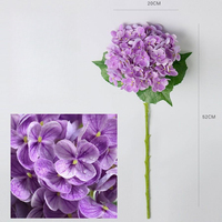 Bunga Hortensia Biru Lateks Sentuhan Nyata Berkualitas Tinggi untuk Dekorasi Pernikahan dan Rumah, untuk Hari Valentine dan Wisuda