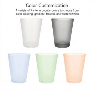 Gobelet réutilisable en PP givré de 280 ml, verre à eau en plastique empilable, gobelets de fête pour jus, cola, café, bière, incassables - Product Image 4