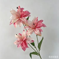 Künstliche Vintage-Lilien aus Seide, 3D-gedruckt, individuell anpassbare Farben, Hochzeits- und Party-Hintergrunddekorationen