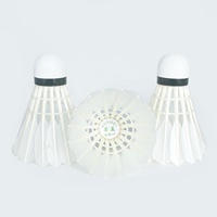 Volant de badminton Huamei n°5 en plumes d'oie, qualité supérieure, très durable, blanc, 2 couches, vol stable, haute vitesse (74-78)