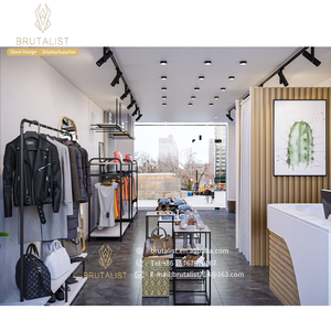 Custom Luxury <b>Gold</b> Metal Clothing Rack Display Wall-Mounted Metal Shelves for Store Use Designed for Luxury Shops - Product Image 2