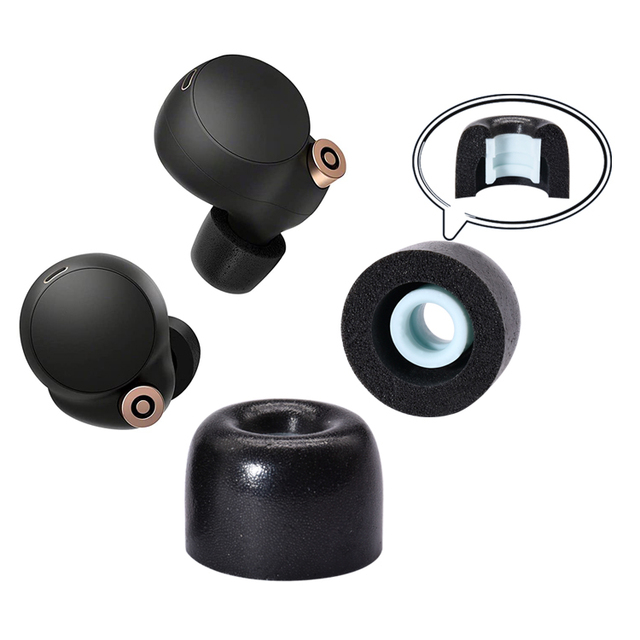 3.6mm Anti-Slip Noise Cancellation Memory Foam Tips for Sony WF-1000XM4 Silicone Foam Earbuds Earmuff for TWS Earphones