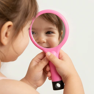 <span class=keywords><strong>Brosse</strong></span> à cheveux démêlante à coussin d'air <span class=keywords><strong>double</strong></span> <span class=keywords><strong>face</strong></span> avec logo personnalisé, motif arc-en-ciel, forme S ondulée, avec miroir intégré pour le coiffage des filles - Product Image 4