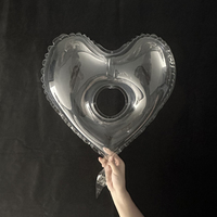 Vente en gros de ballons TPU avec étoile en forme de cœur, ballon bobo à bulles rond transparent pour décoration de fête