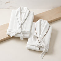 Peignoir en coton pur blanc avec logo personnalisé, unisexe, pour couple, quatre saisons, peignoir d'hôtel étoilé