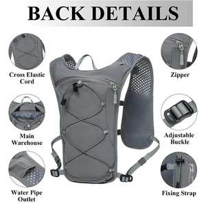 Gilet d'hydratation portable multifonctionnel léger et imperméable pour le sport de plein air, la randonnée, la course à pied et le cyclisme - Product Image 3