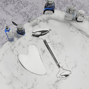 Strumento di <span class=keywords><strong>massaggio</strong></span> <span class=keywords><strong>viso</strong></span> dimagrante con Logo personalizzato silenzioso Anti-invecchiamento rullo di <span class=keywords><strong>pietra</strong></span> di giada e Set di Gua Sha massaggiatore per il <span class=keywords><strong>viso</strong></span> - Product Image 2