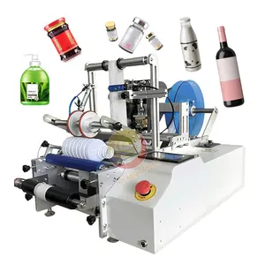 Impresora de etiquetas autoadhesiva semiautomática de escritorio para botella de vino, máquina con mango para pequeñas empresas
