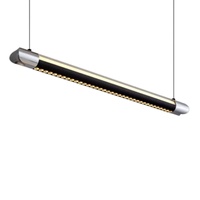 Suspension linéaire tubulaire, aluminium et acrylique chromé, vente en gros directe usine, longueur personnalisable, lampe pour îlot de cuisine et salle à manger