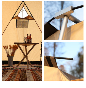 Tente de camping familiale de luxe de haute qualité en coton TC multicolore pour l'extérieur - Product Image 3