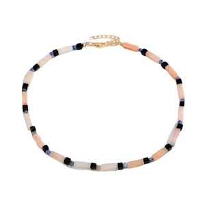Collar de cuentas de piedra natural colorido, cadena de clavícula con forma geométrica, estilo dulce para chica, accesorio versátil - Product Image 5