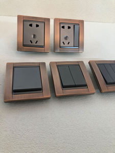 86 treo tường Rocker chuyển Kẽm hợp kim Bảng điều chỉnh retro phong cách cổ Màu Anh ổ cắm 250V 1/2/3/4 gang đa Outlet biệt thự nhà - Product Image 5