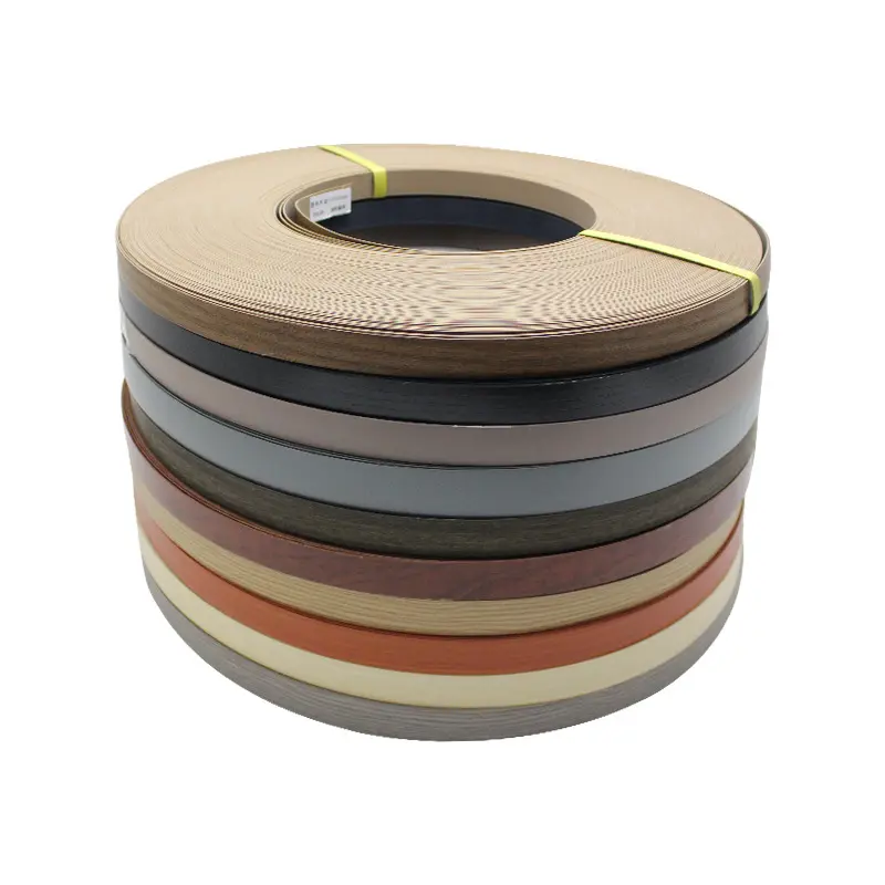 GQK 0.4mm- 2mm Thickness Pvc Decorative Plastic Desk Wood Furniture Edge Banding Trim Tape For Cabinet