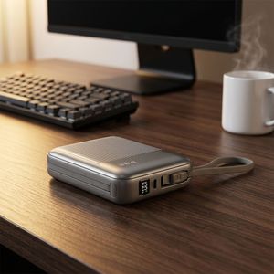 Nouvelle conception de powerbank super mini en plastique 20000mAh avec câble intégré, écran LED, charge rapide, ultra fin, portable - Product Image 6