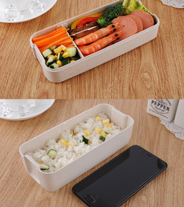 กล่องข้าวทรงสี่เหลี่ยมผืนผ้า<span class=keywords><strong>2</strong></span>ชั้นสำหรับเด็ก,กล่องอาหารกลางวันทำจากฟางข้าวสาลีสั่งซ้ำได้ใส่โลโก้ได้ตามต้องการ - Product Image 6