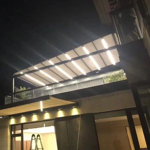 Pergola <span class=keywords><strong>Motorizzata</strong></span> da Esterno con <span class=keywords><strong>Tetto</strong></span> Retrattile Impermeabile in PVC, Tettoia Elettrica in Alluminio, <span class=keywords><strong>Tetto</strong></span> Pieghevole per Patio, Parasole Automatico - Product Image 4