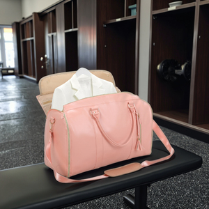 <span class=keywords><strong>Bolsa</strong></span> de lona de <span class=keywords><strong>gimnasio</strong></span> de PU a la moda para mujer, <span class=keywords><strong>bolsa</strong></span> de traje plegable de gran capacidad para almacenamiento de ropa, fábrica al por mayor para viajeros de <span class=keywords><strong>Amazon</strong></span> - Product Image 6