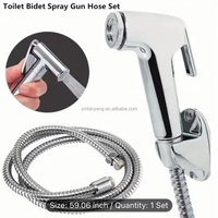 Prix de gros Douchette à main portable pressurisée pour toilettes et salles de bain, en acier inoxydable SUS304, argent