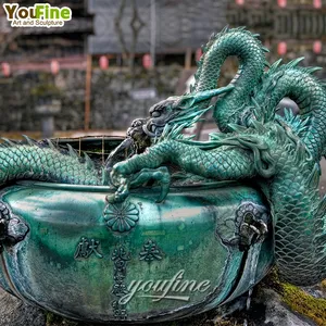 Уличное украшение для сада, большой размер, металлическая медная Бронзовая статуя фэн-шуй дракона для продажи