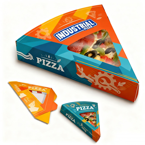 Emballage pour tranche de pizza individuelle à deux niveaux en forme de <span class=keywords><strong>triangle</strong></span> de 9 pouces, boîte à tranche de pizza individuelle en papier artisanal personnalisée - Product Image 3