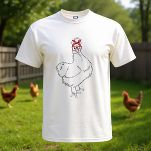 Camiseta Silkie Mom Cool Silkie Chicken con estampado de gafas y pañuelo rojo - Product Image 3
