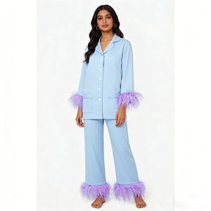 Pigiami da <span class=keywords><strong>Donna</strong></span> <span class=keywords><strong>in</strong></span> <span class=keywords><strong>Modal</strong></span> Personalizzati e Stampati su Misura, Comodi e Larghi, Vendita all'Ingrosso - Product Image 3