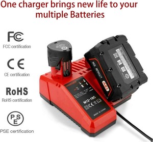 Chargeur de batterie Li-ion multi-tension <span class=keywords><strong>M12</strong></span> & M18 pour chargeur <span class=keywords><strong>Milwaukee</strong></span> 48-59-1812 <span class=keywords><strong>M12</strong></span> 12V M18 18V 3A Chargeur de batterie lithium-ion - Product Image 5