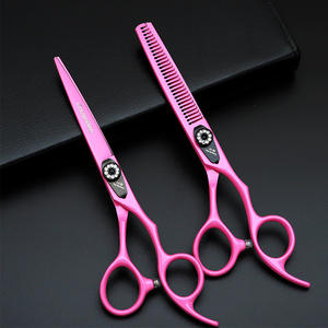 Ciseaux à cheveux Kawamoto roses en acier inoxydable 440C, ciseaux à effiler pour droitiers, outils de beauté pour femmes - Product Image 1