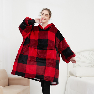 Factory Custom Oversized Christmas Wearable <strong>Cosy</strong> Giant Sherpa Big <strong>Hoodie</strong> <strong>Blanket</strong> Sweatshirts Adult Hooded <strong>Blanket</strong> With Sleeves - Product Image 2