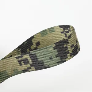 Custom High Strength Digital Printing Polyester Camo Mil Spec Tactical Mil Spec Woodland Camouflage Strap Webbing
