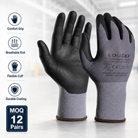 Gants de travail en nitrile micro-mousse LOCCEF Comfort Grip, gants de sécurité industriels en nylon tricoté sans couture pour la rénovation à domicile, 12 paires