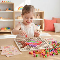 Mainan Edukasi Puzzle Mosaik Pixel untuk Anak, Grosir Kustom, Permainan Papan Blok, DIY, Hadiah untuk Anak-anak