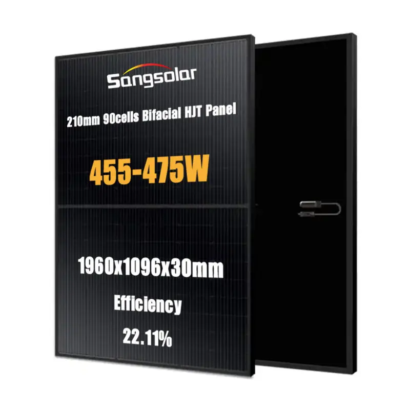 Sangsolar hjt 455W 460W 465W 470W 475W Mono năng lượng mặt trời bảng điều khiển n-loại bifacial Topcon nửa tế bào thiết kế
