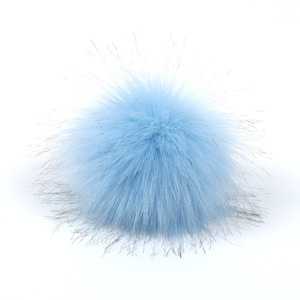 Pompón de piel de mapache de imitación, 10cm, sombrero de Bola de Pelo de zorro hecho a mano, Bola de pelo grande hecha a mano con hebilla - Product Image 3