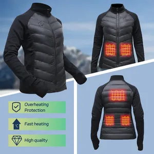 Veste en fourrure personnalisée réfléchissante par USB chargeant la batterie Style décontracté fermeture éclair tourmaline veste chauffante costume personnalisable