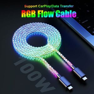 RGB 66W สายชาร์จเร็วไฟส่องสว่างชนิด C TO Type-C สายเคเบิลข้อมูล PD 20W USB-C ไปยัง iOS โทรศัพท์มือถือสายชาร์จ - Product Image 2