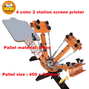 Impresora de Serigrafía Semiautomática Eficiente de 4-2 Estaciones para Operaciones de Prensa Manual de 4 Colores - Product Image 3