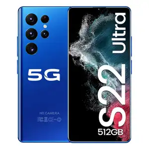5G Smartphone S22 Ultra 7.0 Inci Layar Penuh 16 + 512GB dengan Pena Stylus Face ID Asli Unlocked Ponsel