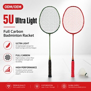 Raquette de <span class=keywords><strong>badminton</strong></span> professionnelle <span class=keywords><strong>en</strong></span> carbone ultra-légère 5U, haute tension 30 lbs, avec œillets amortisseurs de chocs, vente <span class=keywords><strong>en</strong></span> gros, OEM - Product Image 1