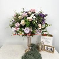 Boule de fleurs artificielle violette de 80/70/60/50/40/30 cm, grande, pour centre de table, décoration d'événements de mariage, arrangement floral pour allée centrale