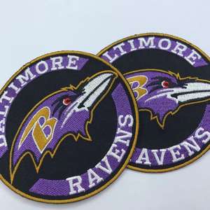 定制新定制美式足球队巴尔的摩乌鸦补丁标志铁刺绣理想 - Product Image 6